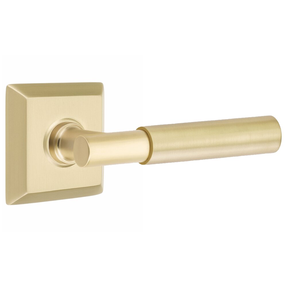 Emtek Smooth Grip T - Bar Style Door Lever with Quincy Rosette