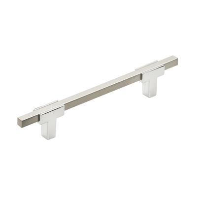 Amerock Urbanite 5-1/16 Inch cc Cabinet Pull Polished Chrome/Satin Nickel