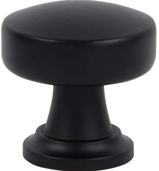 Atlas Homewares Browning Round Knob 1 1/4 Inch Matte Black