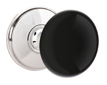 Emtek Ebony Porcelain Knob with Watford Rosette