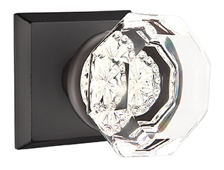 Emtek Old Town Clear Knob with Sandcast Style 6 Rosette