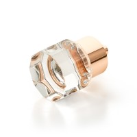 Schaub City Lights 1 1/8 inch Dome Glass Knob in Polished Rose Gold