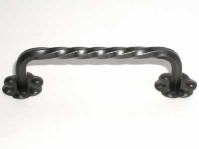 Top Knobs M650 Normandy 3 15/16 Inch CC Twisted D Handle w/backplate Patine Black