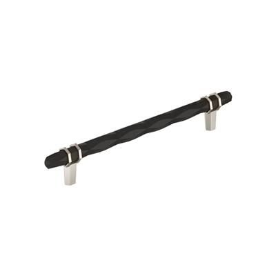 Amerock London 8 Inch cc Cabinet Pull Black Bronze/Polished Nickel