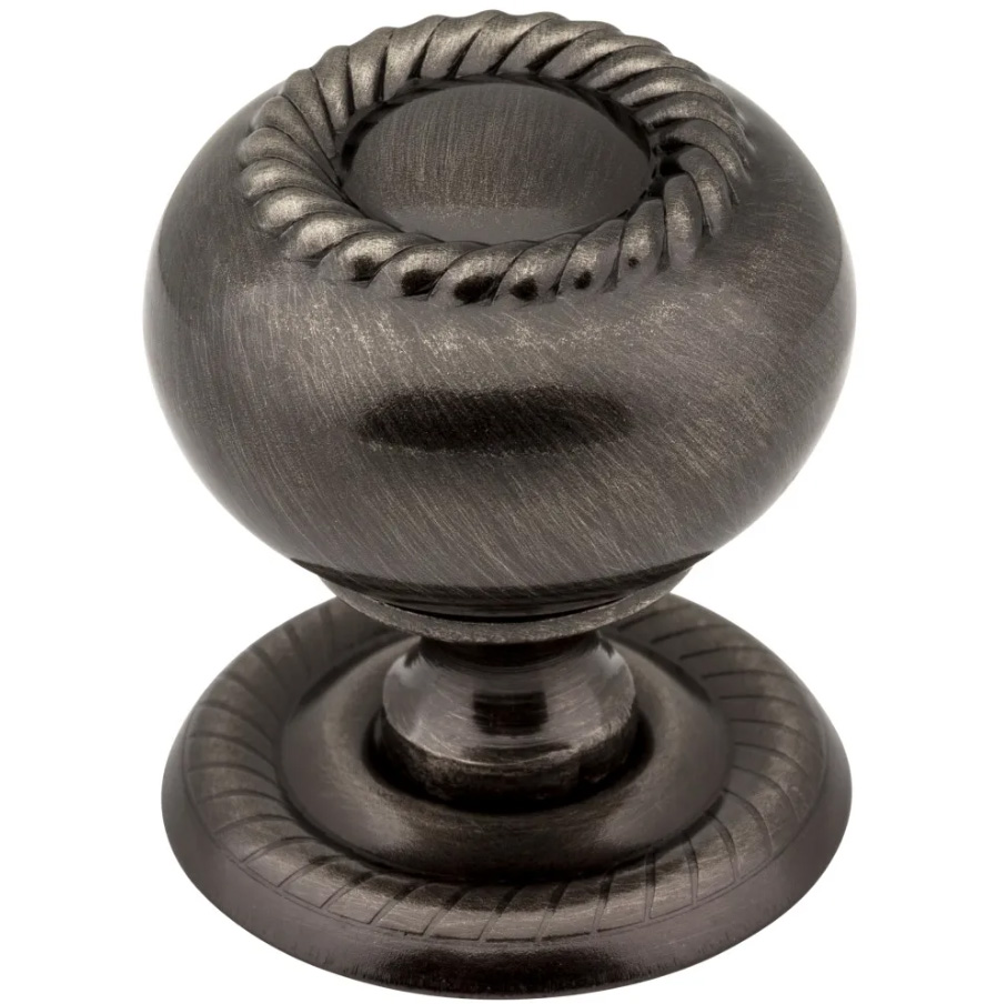 Hardware Resources 1-1/4" Diameter Brushed Black Nickel Rope Rhodes Cabinet Knob