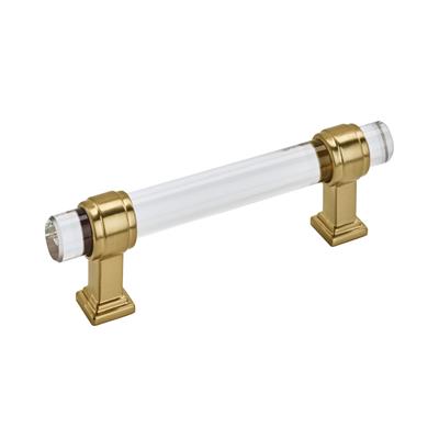 Amerock Glacio 3-3/4 Inch cc Cabinet Pull Clear/Champagne Bronze