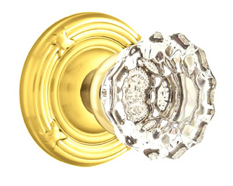 Emtek Astoria Clear Knob with Ribbon & Reed Rosette