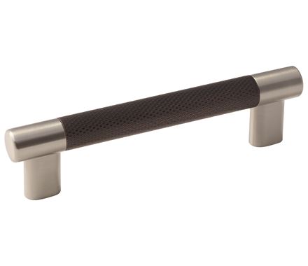 Amerock Esquire 5 1/16 Inch CC Cabinet Pull Satin Nickel/Oil-Rubbed Bronze