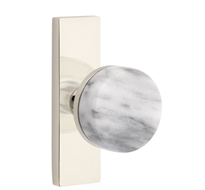 Emtek Conical Marble Knob with 1.5 Inch x 5 Inch Stretto Rosette