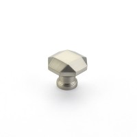 Schaub Menlo Park Faceted Knob 1 1/4 inch dia Satin Nickel
