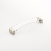 Schaub Positano 224 mm CC Clear Arched Cabinet Pull in Satin Nickel