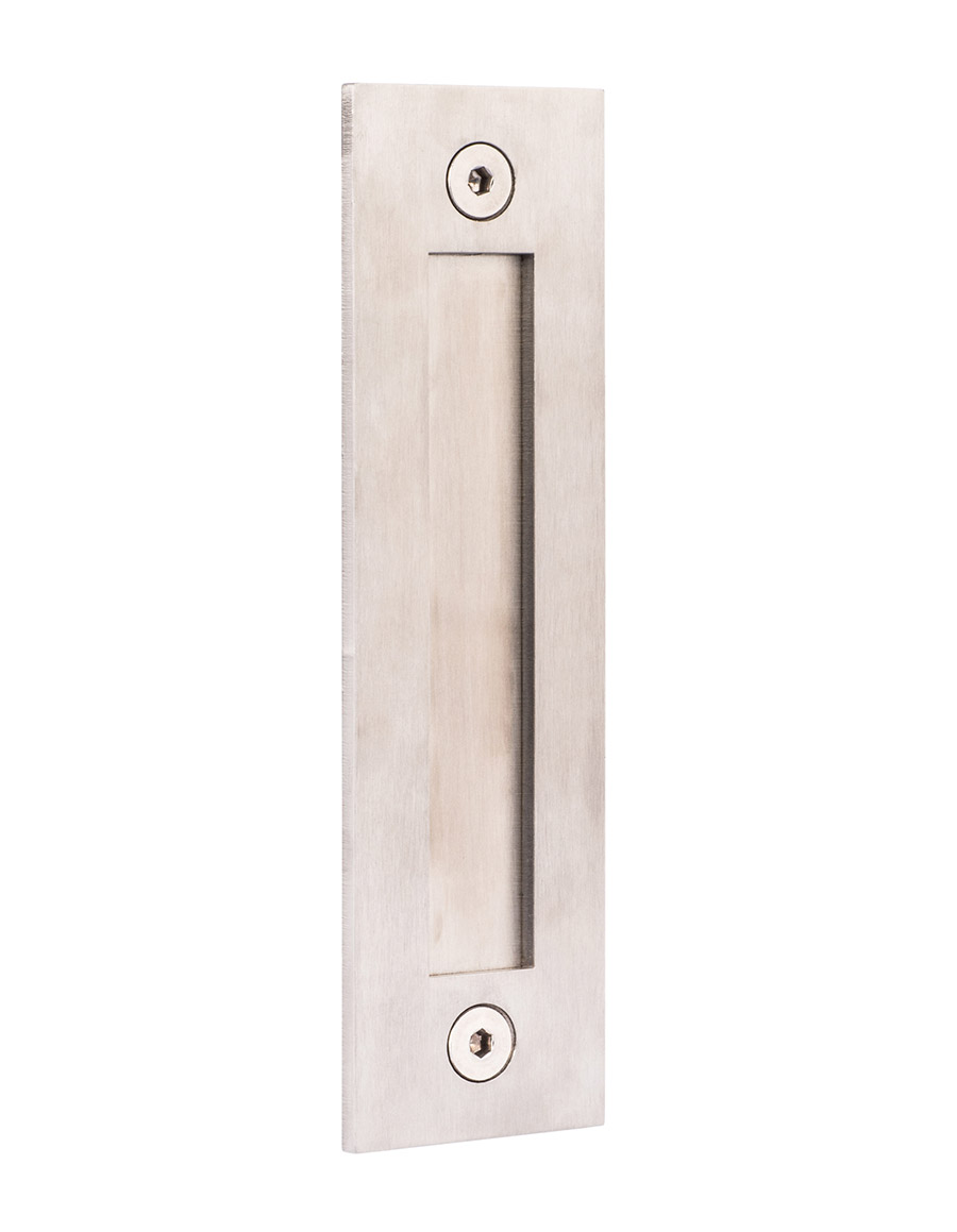 Sure-Loc Flush Mounted Barn Door Handle - Satin Nickel