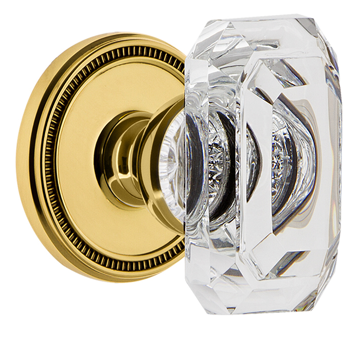 Grandeur Soleil Rosette with Baguette Clear Knob
