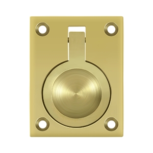 Deltana Solid Brass 2 1/2 x 1 7/8 Inch Flush Ring Pull