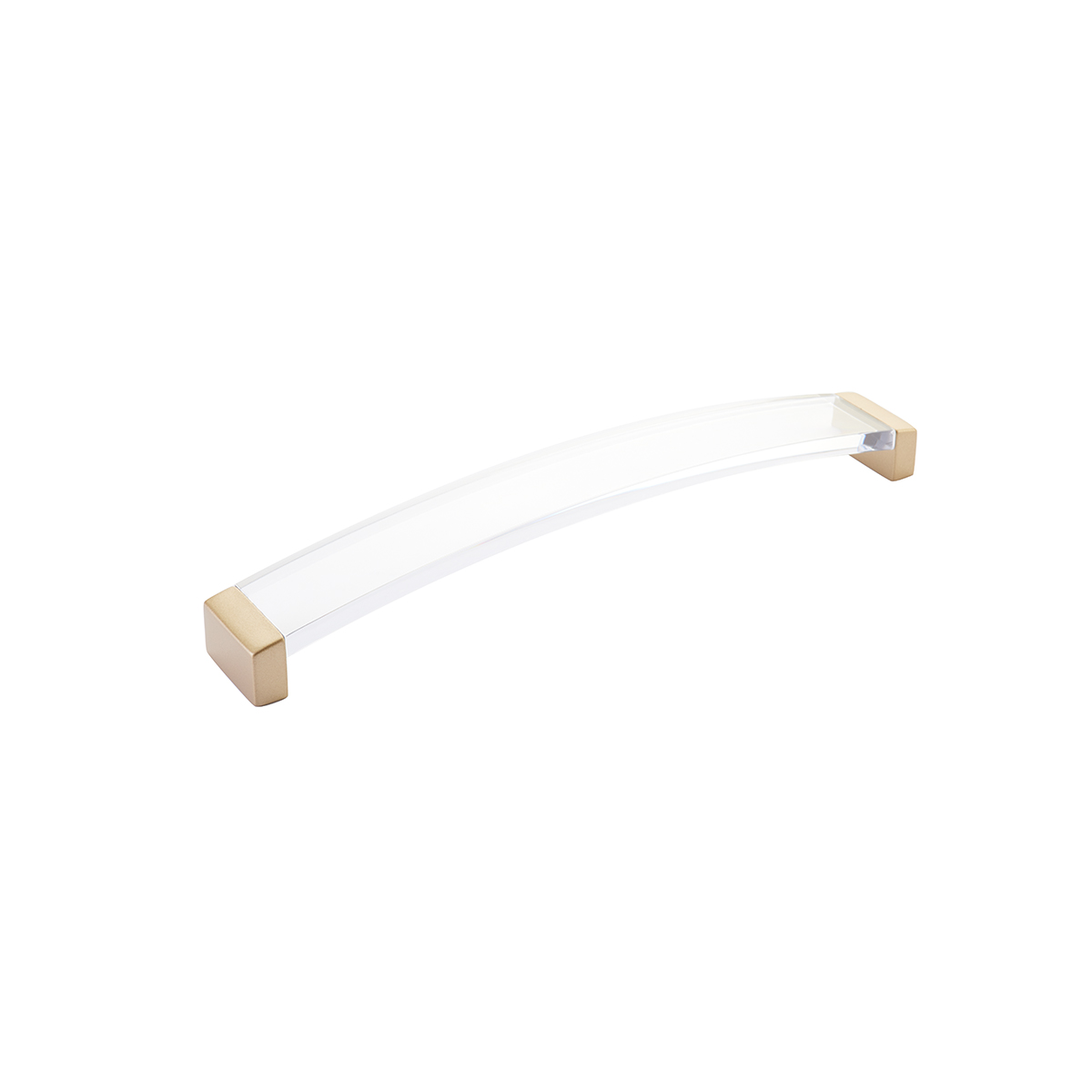 Positano, Pull, Arched, Signature Satin Brass, Clear, 224 mm cc