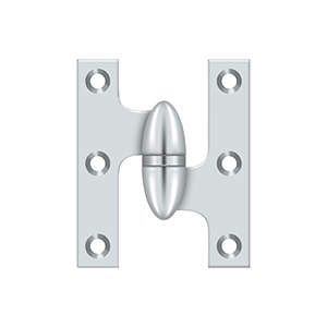 Deltana 2 1/2 x 2 Inch Right Hand, Olive Knuckle Hinge, Polished Chrome