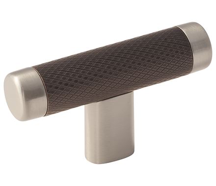 Amerock Esquire 2 5/8 Inch Cabinet Knob Satin Nickel/Oil-Rubbed Bronze