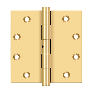 Deltana 4 1/2 Inch x 4 1/2 Inch Square Hinges PVD Polished Brass