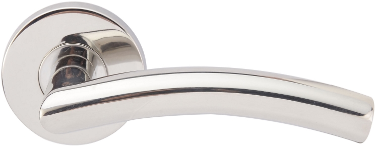 Inox 104 Brussels Lever Handle with Round Rosette