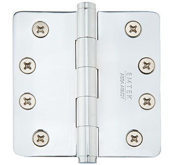 Emtek 4 Inch Heavy Duty Door Hinges with 1/4 Inch Round Corners (pair)