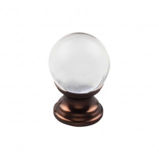 Top Knobs TK840ORB 1 inch Clarity Clear Crystal Cabinet Knob Oil Rubbed Bronze