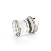 Schaub City Lights 1 1/8 inch Concave Glass Knob in Polished Nickel