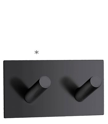Beslagsboden Design Self-Adhesive Rectangular Base Double Hook - Flat Black