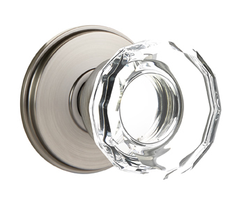 Emtek Lowell Crystal Knob with Watford Rosette
