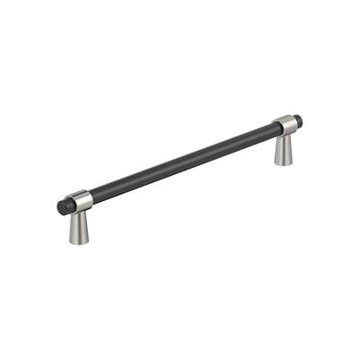Amerock Mergence 7-9/16 Inch cc Cabinet Pull Matte Black/Polished Nickel