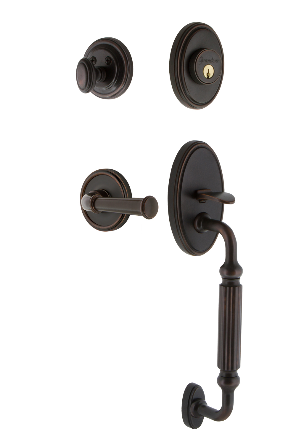 Grandeur Georgetown Handleset with F Grip and Georgetown Interior Plates