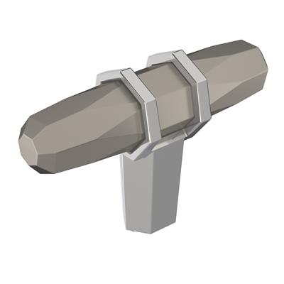 Amerock London 2-1/2 Inch Cabinet Knob Satin Nickel/Polished Chrome