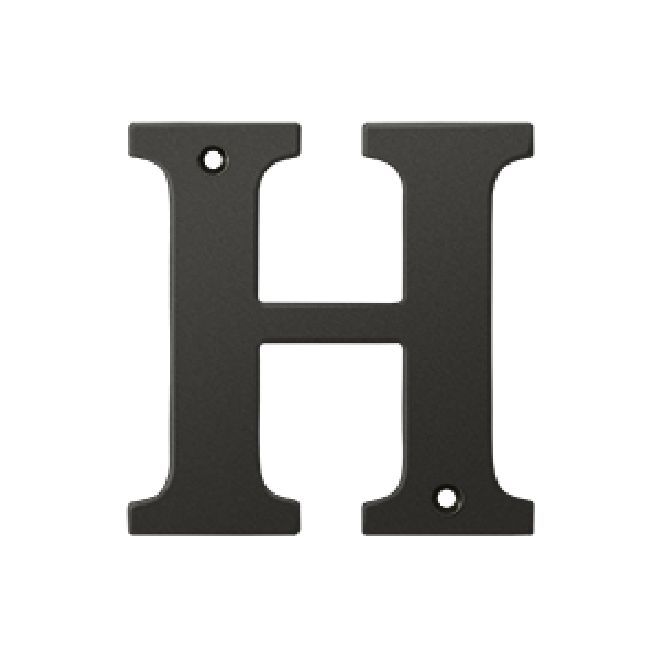 Deltana Solid Brass 4 Inch Residential Letter H