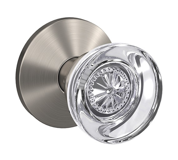 Schlage Custom Hobson Glass Knob with Kinsler Trim