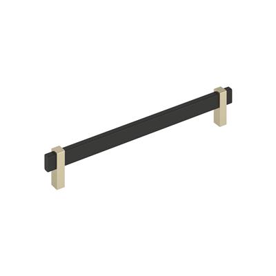 Amerock Mulino 8-13/16 Inch cc Cabinet Pull Matte Black/Golden Champagne