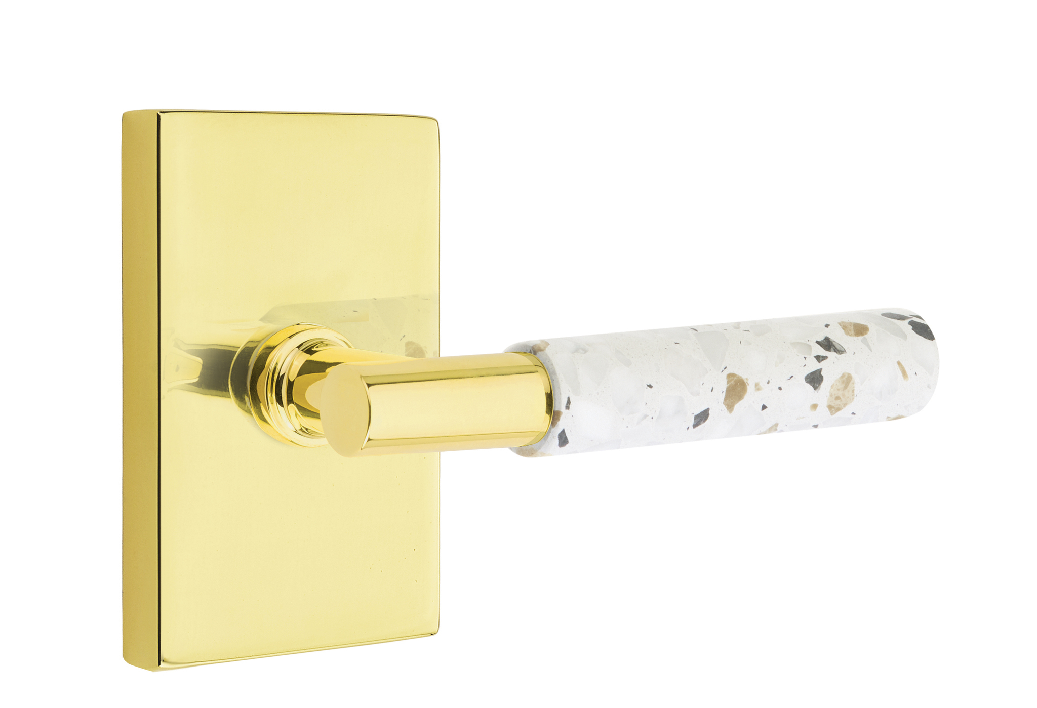 Emtek Terrazzo T-Bar Style Door Lever with Rectangular Rosette