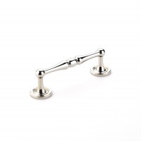 Schaub Atherton 4 inch CC Cabinet Pull with Plain Footplate in Polished Nickel