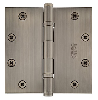 Emtek 5 Inch Solid Brass Ball Bearing Door Hinges with Square Corners (pair)