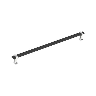 Amerock Overton 18 Inch cc Appliance Pull Brushed Matte Black/Polished Chrome