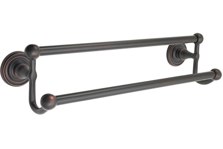 Emtek Brass 24 Inch Double Towel Bar