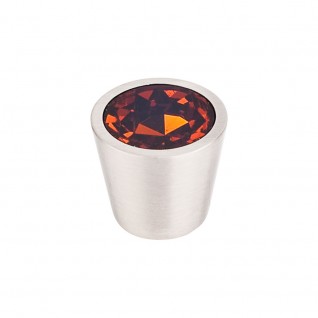 Top Knobs TK134BSN Wine Crystal Center Knob 3/4 Inch Brushed Satin Nickel