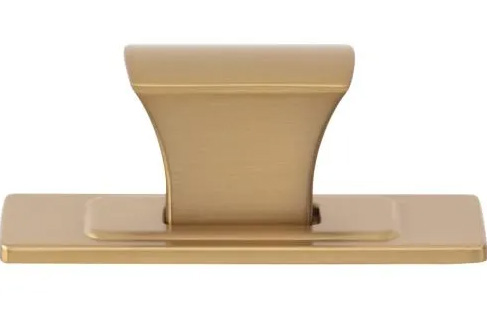 Atlas Homewares Zander Knob and Backplate 1 1/4 Inch Warm Brass