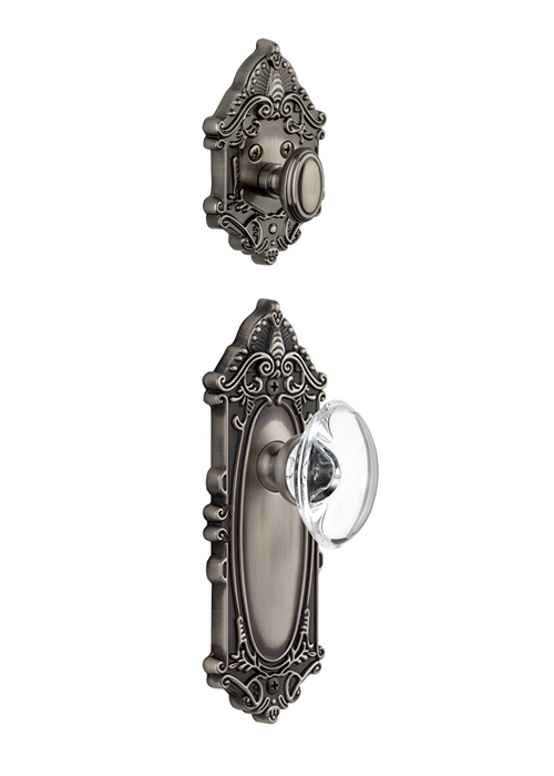 Grandeur Grande Victorian Handleset with Provence Knob - (Interior Half Only, with Deadbolt)
