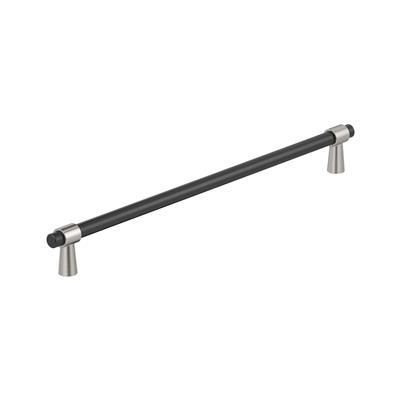 Amerock Mergence, 12-5/8 cc Inch Cabinet Pull, Matte Black/Satin Nickel