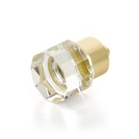 Schaub City Lights 1 1/8 inch Dome Glass Knob in Satin Brass