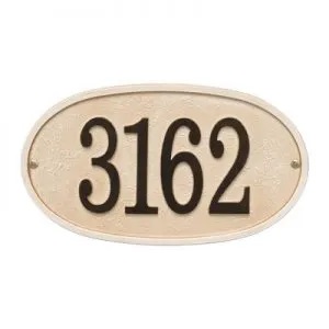 Whitehall Personalized Stonework Plaque - Oval- 1 Line - Sandstone