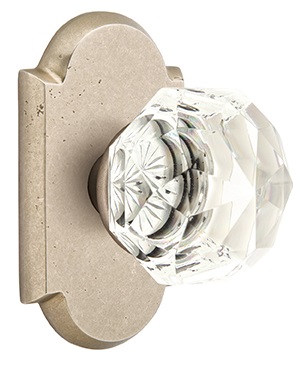 Emtek Diamond Crystal with Sandcast Style 1 Rosette