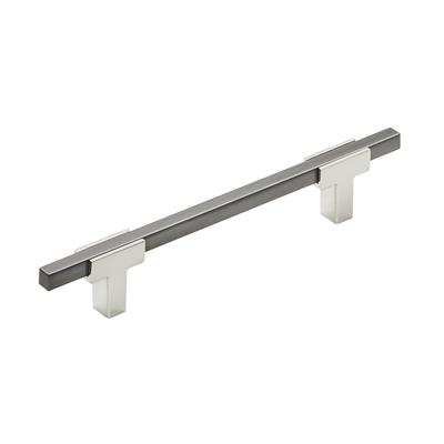 Amerock Urbanite 5-1/16 Inch cc Cabinet Pull Polished Chrome/Black Chrome