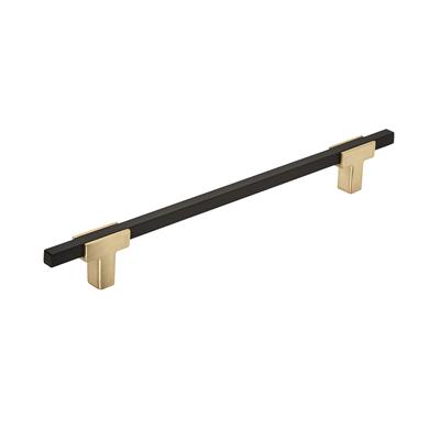 Amerock Urbanite 7-9/16 Inch cc Cabinet Pull Brushed Gold/Matte Black