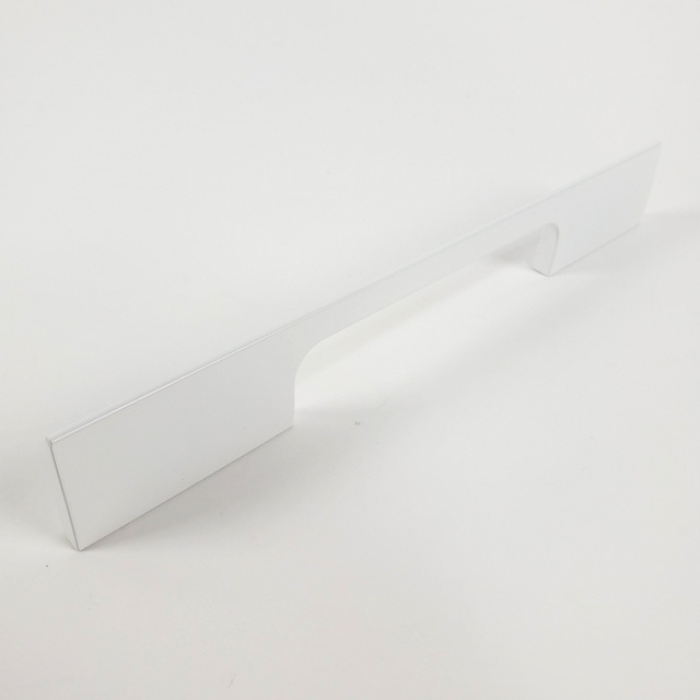 Mid Century Line Drawer Pull, 6 5/16 Inch and 7 7/16 Inch (cc) in Matte White