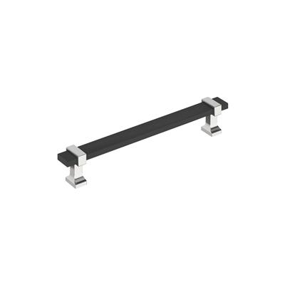 Amerock Overton 6-5/16 Inch cc Cabinet Pull Polished Chrome/Brushed Matte Black